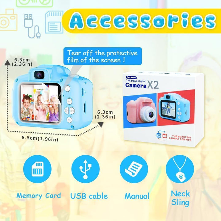 Seckton Cámara de selfie mejorada para niños, regalos de cumpleaños...