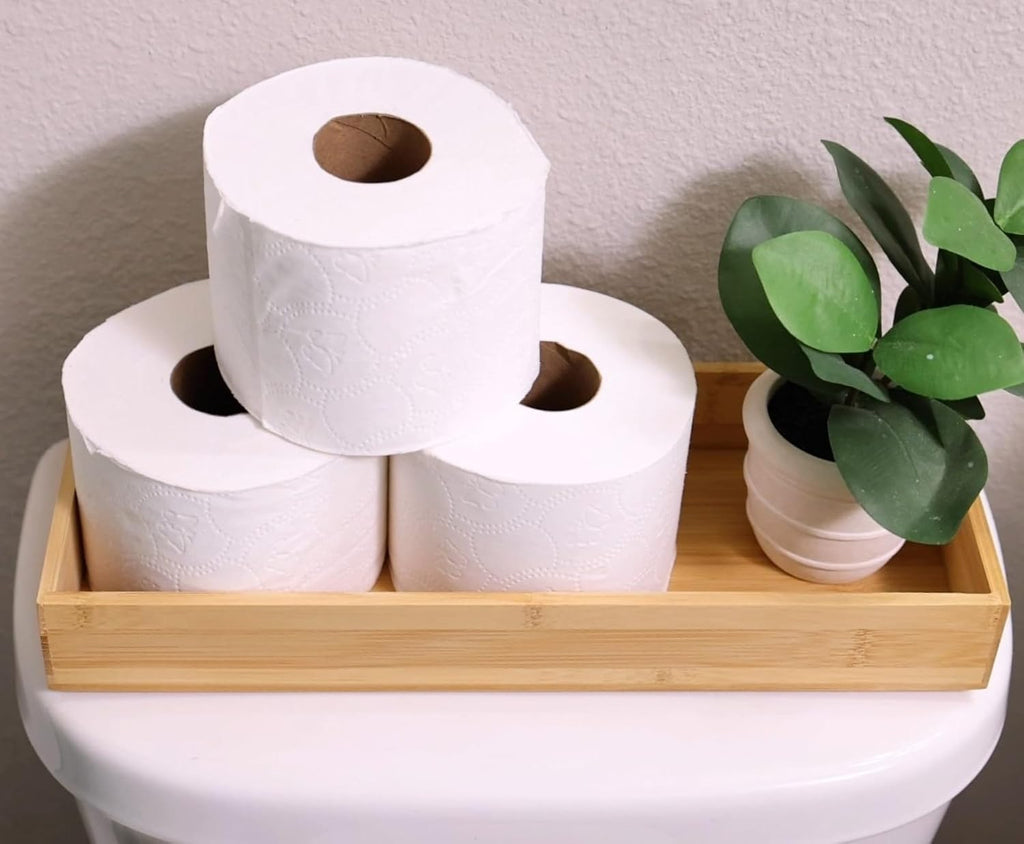 Fabsome Organizador de Cajón de Utensilios de Cocina, Contenedores Organizadores de Cubiertos de Plata de Bambú, Bandejas de Almacenamiento de Contenedores de Madera para Tocador de Baño Cajón de