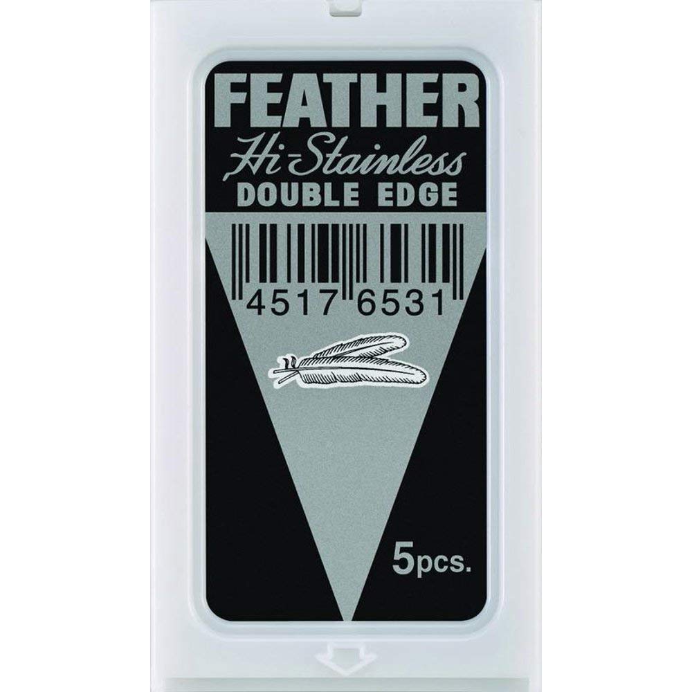 100 cuchillas de afeitar Hi-stainless de Feather con doble filo