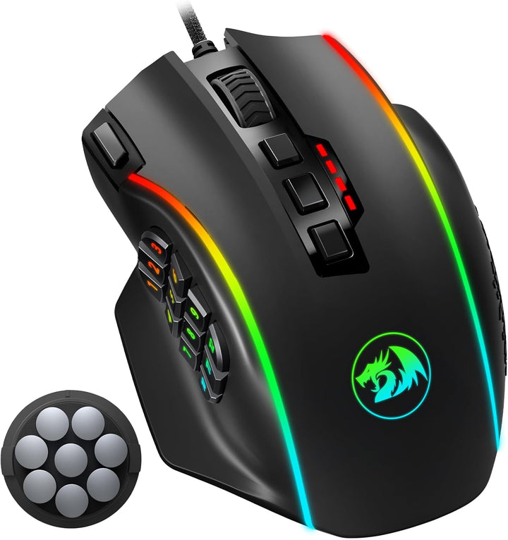 Redragon Ratón para Juegos, Ratón MMO para Juegos con hasta 12400 D...