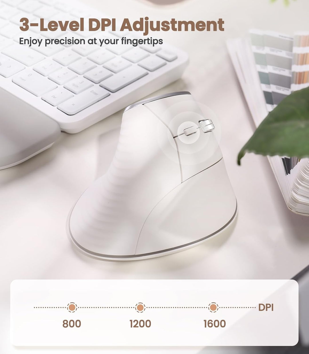 Nulea M510 - Mouse vertical inalámbrico, ergonómico para un seguimi...