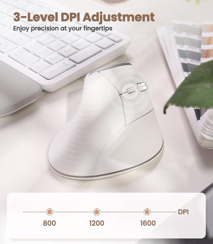 Nulea M510 - Mouse vertical inalámbrico, ergonómico para un seguimi...