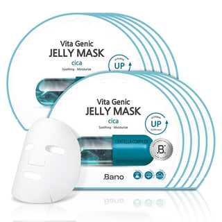 Bano Vita Genic Jelly Face CICA Mask 10EA - Mascarilla calmante e h...