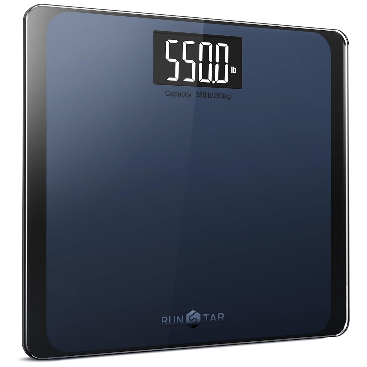 RunStar Báscula digital de baño de 550 libras para peso corporal con plataforma ultra ancha y pantalla LCD grande, báscula precisa de alta precisión con capacidad extra alta