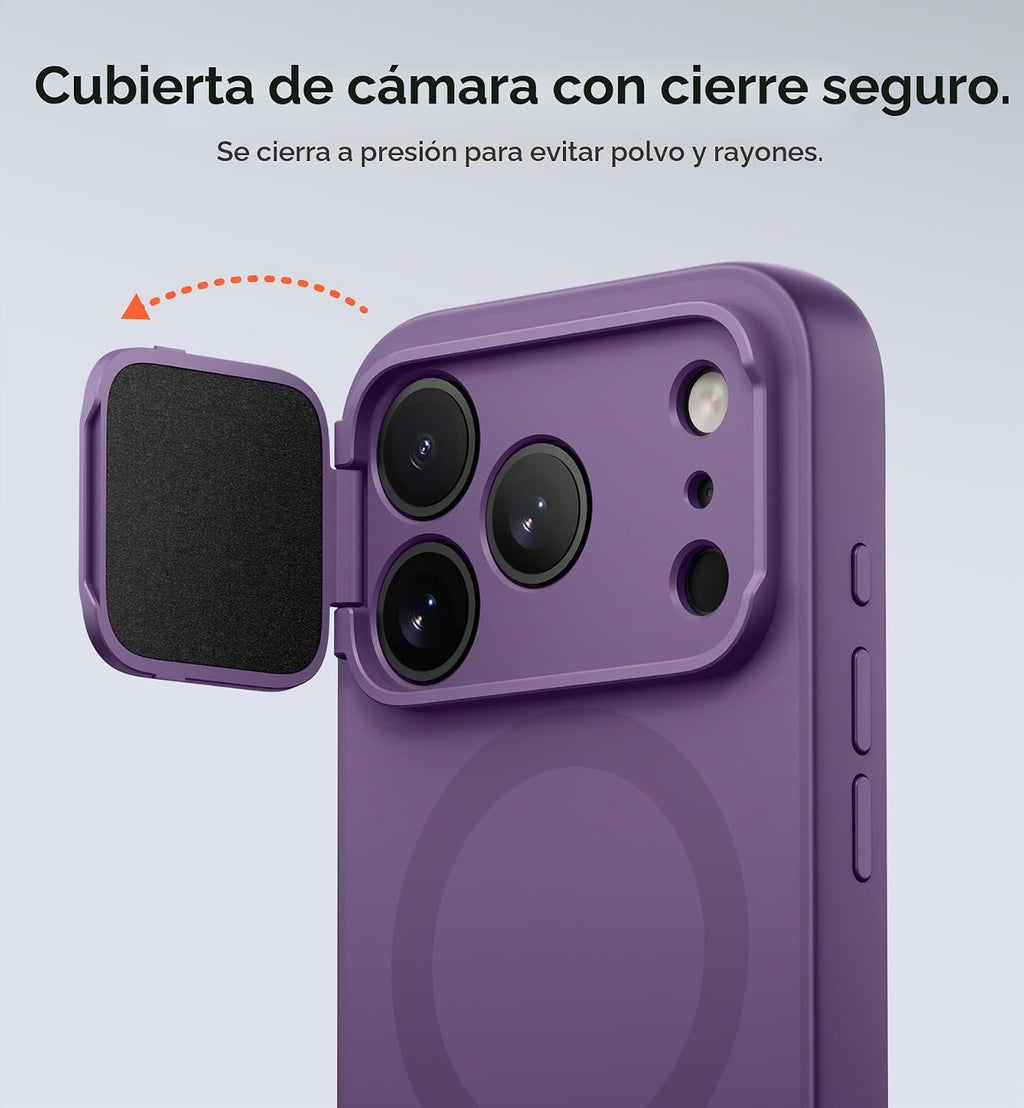 SURITCH para iPhone 18 Pro Case para MagSafe, Cobertura de cámara, Púrpura Oscuro