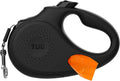 TUG Correa retráctil ovalada de 360° sin enredos para perro con dispensador de bolsas para desechos integrado (Grande, Negro)