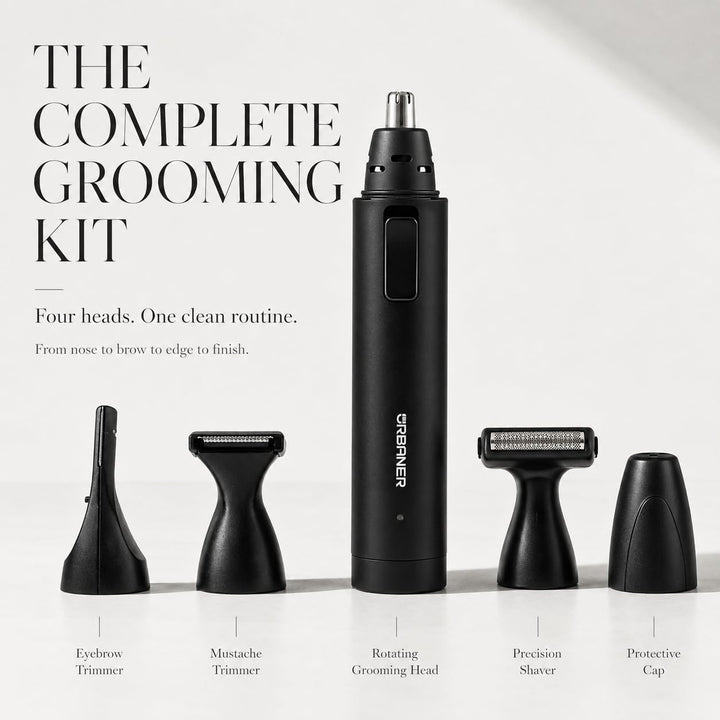 URBANER Recortadora de bigotes para hombres, kit completo de aseo c...