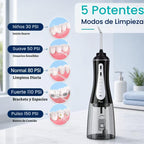 MOCEL - Irrigador dental inalámbrico con 5 modos, limpiador de dientes con agua de 350ml, Black