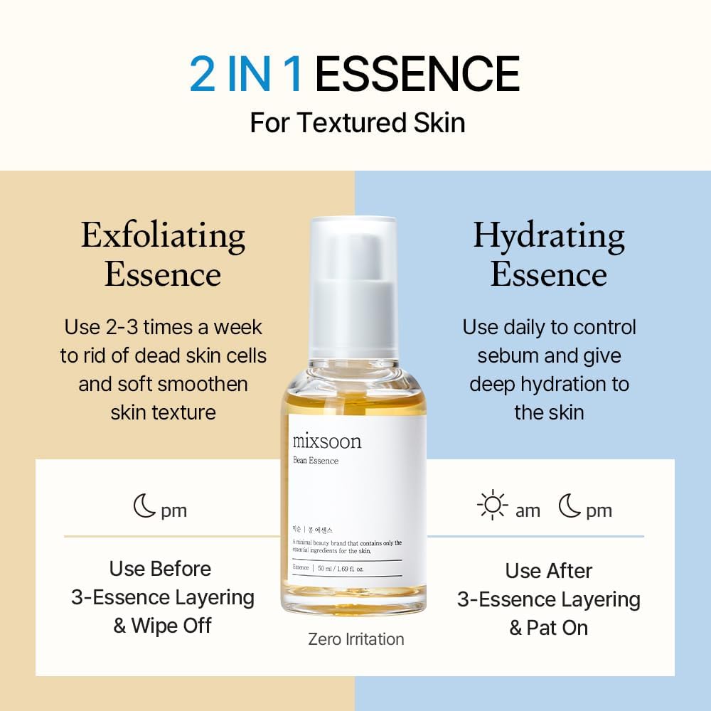 mixsoon Esencia de Frijol - Exfoliante, Hidratante, Extracto de Fri...