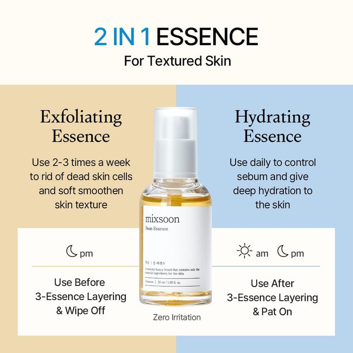 mixsoon Esencia de Frijol - Exfoliante, Hidratante, Extracto de Fri...