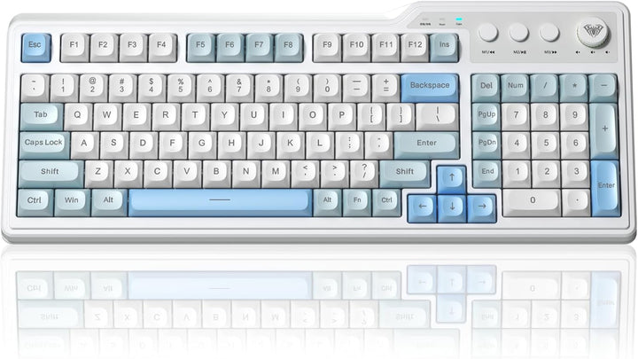 Aula F3099 - Teclado inalámbrico con perilla multimedia, triple mod...