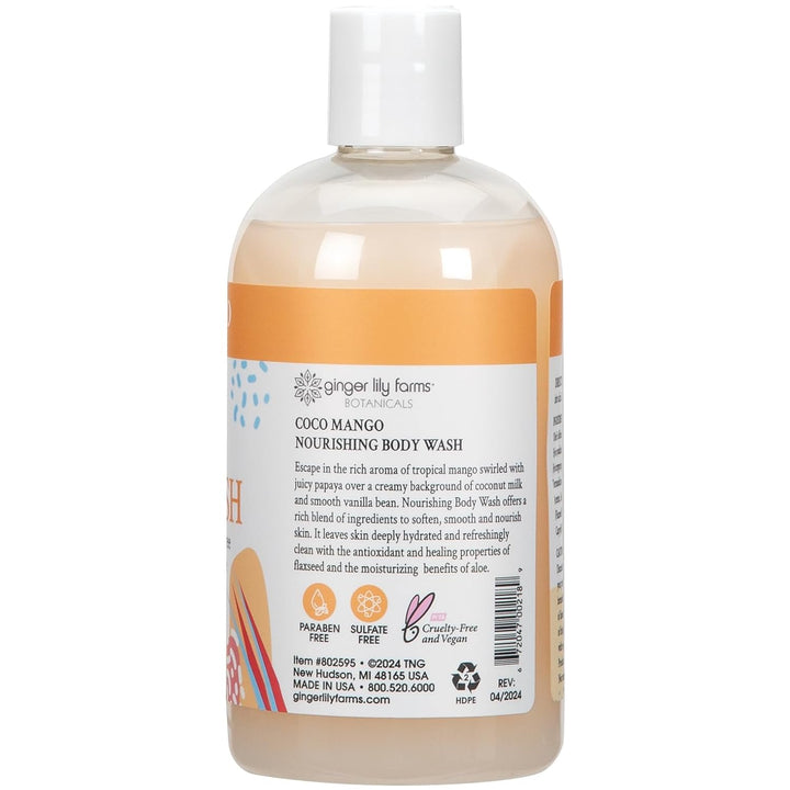 Ginger Lily Farms Botanicals Gel de Ducha Nutritivo, Coco Mango, 10...