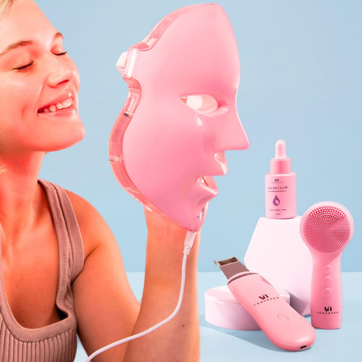 VogueNow Máscara facial con luz LED, kit de spa de primera calidad...