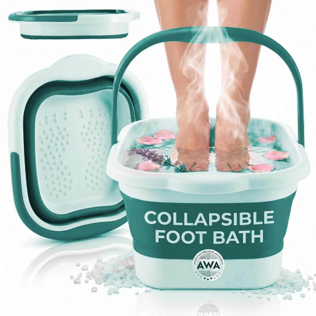 Bañera de remojo de pies para remojar los pies, bañera plegable par...