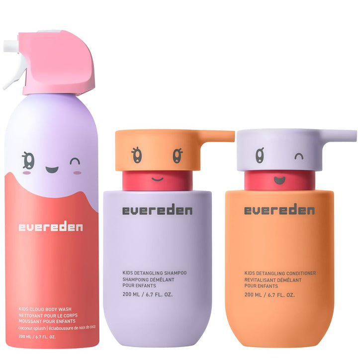 Evereden Kids Bathtime Trio: Juego de champú y acondicionador desen...