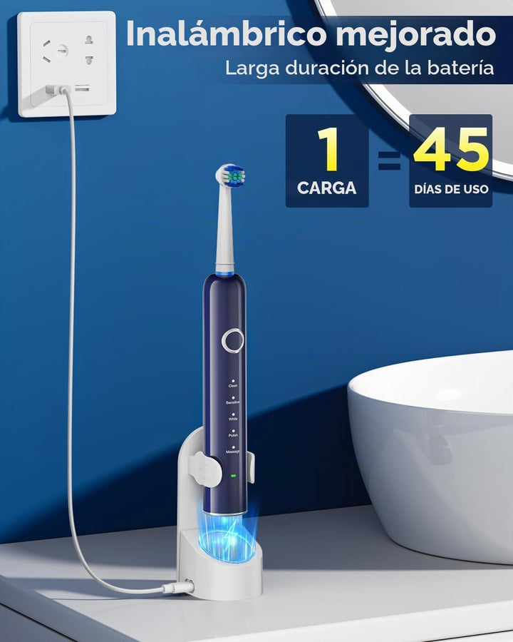 MCUDKIK Cepillo de dientes eléctrico giratorio para adultos, 8 cabe...