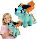 Juguete de peluche de dragón de alas de fuego, almohada de felpa de dragón alado de fuego, animales de peluche de dragón Rainwing, linda muñeca de dragón, regalos adecuados para niños (azul)
