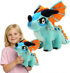 Juguete de peluche de dragón de alas de fuego, almohada de felpa de dragón alado de fuego, animales de peluche de dragón Rainwing, linda muñeca de dragón, regalos adecuados para niños (azul)