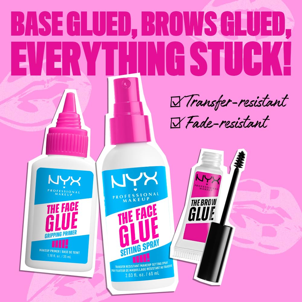NYX PROFESSIONAL MAKEUP Paquete de pegamento para cejas, gel transp...