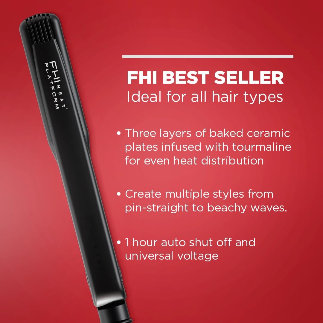 FHI HEAT Plancha de pelo de turmalina Platform Pro Styling para tod...