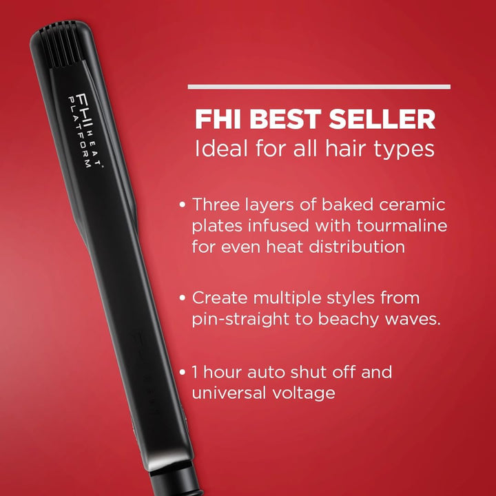 FHI HEAT Plancha de pelo de turmalina Platform Pro Styling para tod...
