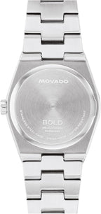 Movado Reloj Bold Quest Mini de 28mm para mujer, movimiento de cuarzo suizo, caja y brazalete de acero inoxidable, punto distintivo, pieza de lujo moderna y pequeña