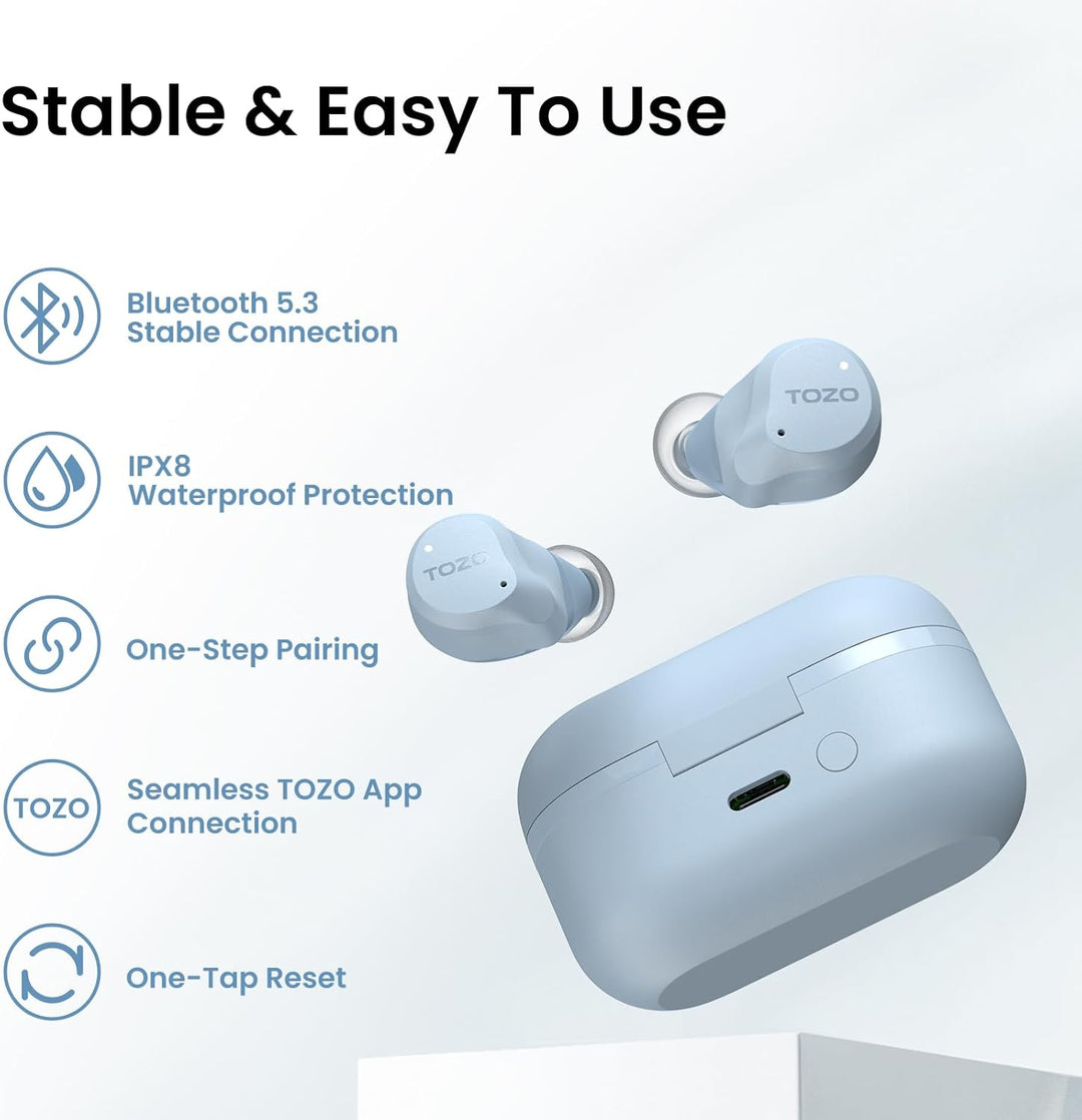 TOZO NC9 Auriculares inalámbricos híbridos con cancelación activa d...
