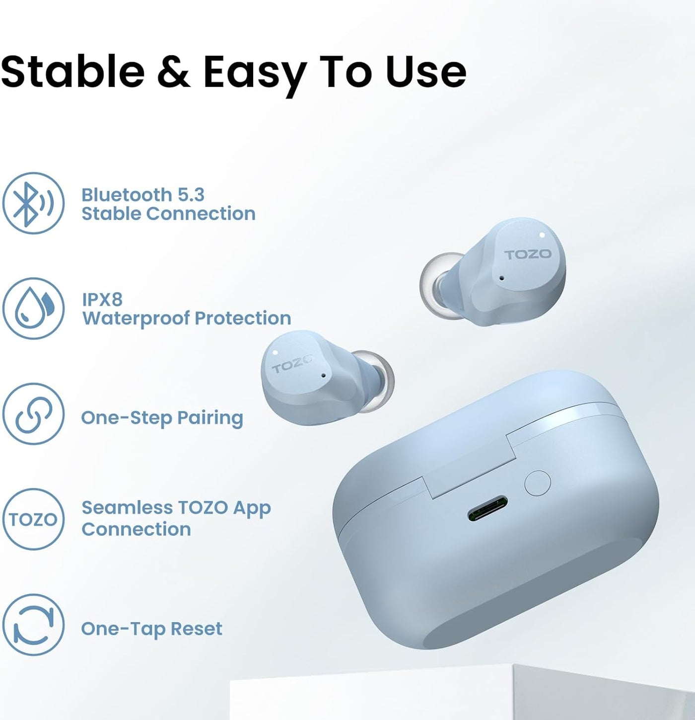 TOZO NC9 Auriculares inalámbricos híbridos con cancelación activa d...