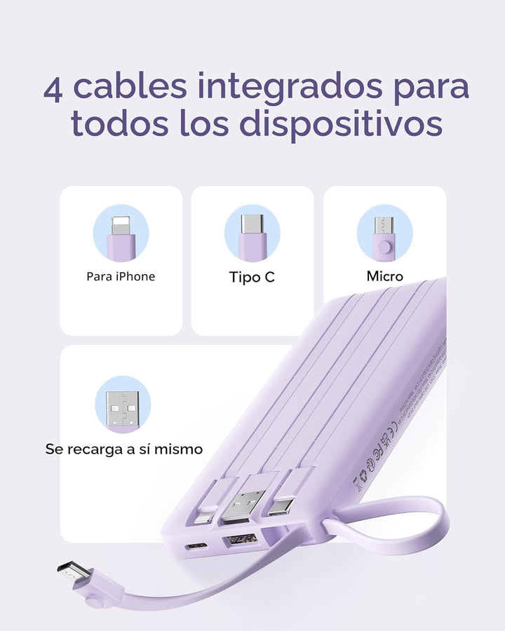 VRURC Cargador Portátil Power Bank, Paquete de Batería de 10000mAh...