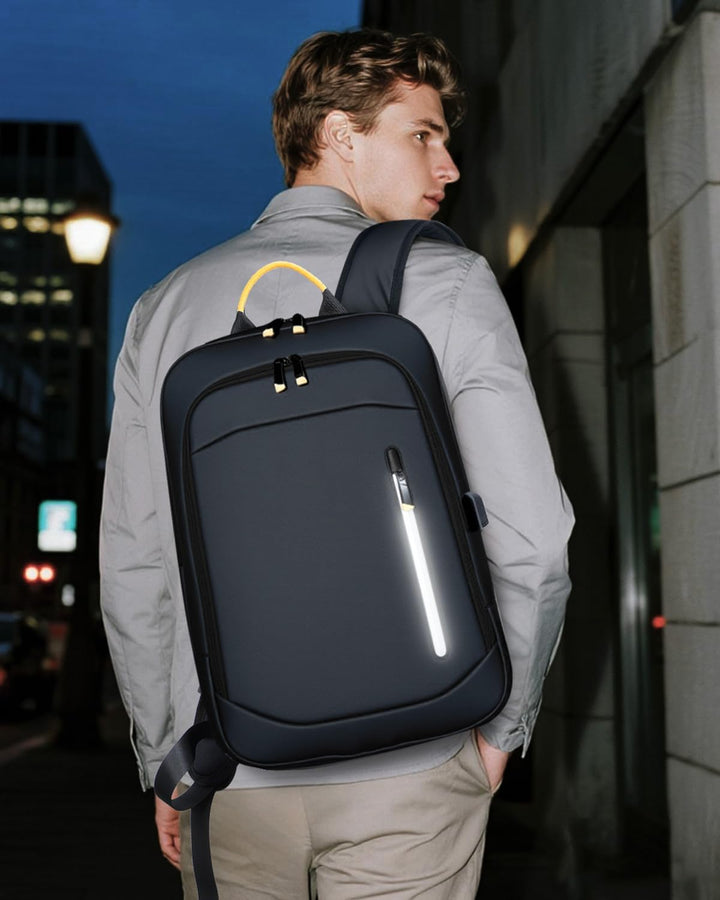 Lekespring Mochila delgada para laptop para hombre, Negro, 17,3 pul...