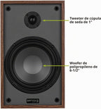 Dayton Audio Altavoces clásicos B65 para estantería, woofer de 6.5 pulgadas y tweeter de 1 pulgada, diseño pasivo de 2 vías, 60 W RMS, para música, TV y sistemas de audio para el hogar, madera