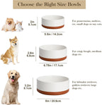 MALACASA Cuencos de cerámica para perros y agua para perros de tamaño grande, 6 tazas de capacidad para perros grandes (L-6 tazas)