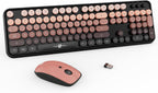 FD Combo de Teclado y Ratón Inalámbrico - 2.4G de Tamaño Completo Ratón, V2020 negro-degradado