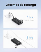 Coowisty Cargador portátil con cables integrados, banco de energía...