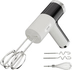 Camic Batidora de mano eléctrica con 9 velocidades, potente motor, batidora de mano inalámbrica con batidor, gancho para masa y varilla mezcladora para batir huevos, crema, mantequilla, mermelada