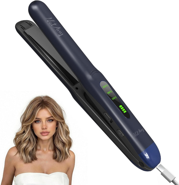 NOTANY Plancha de pelo inalámbrica, mini alisadora de pelo portátil...