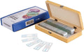 Microscopio AmScope PS50 preparado portaobjetos de set para Biológica Básica Ciencia Educación, 50 Diapositivas, incluye carcasa ajustable de madera