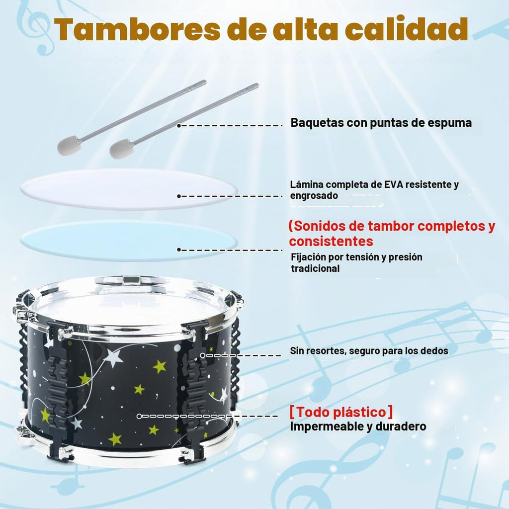 Juego de batería para niños pequeños de 3 a 5 años