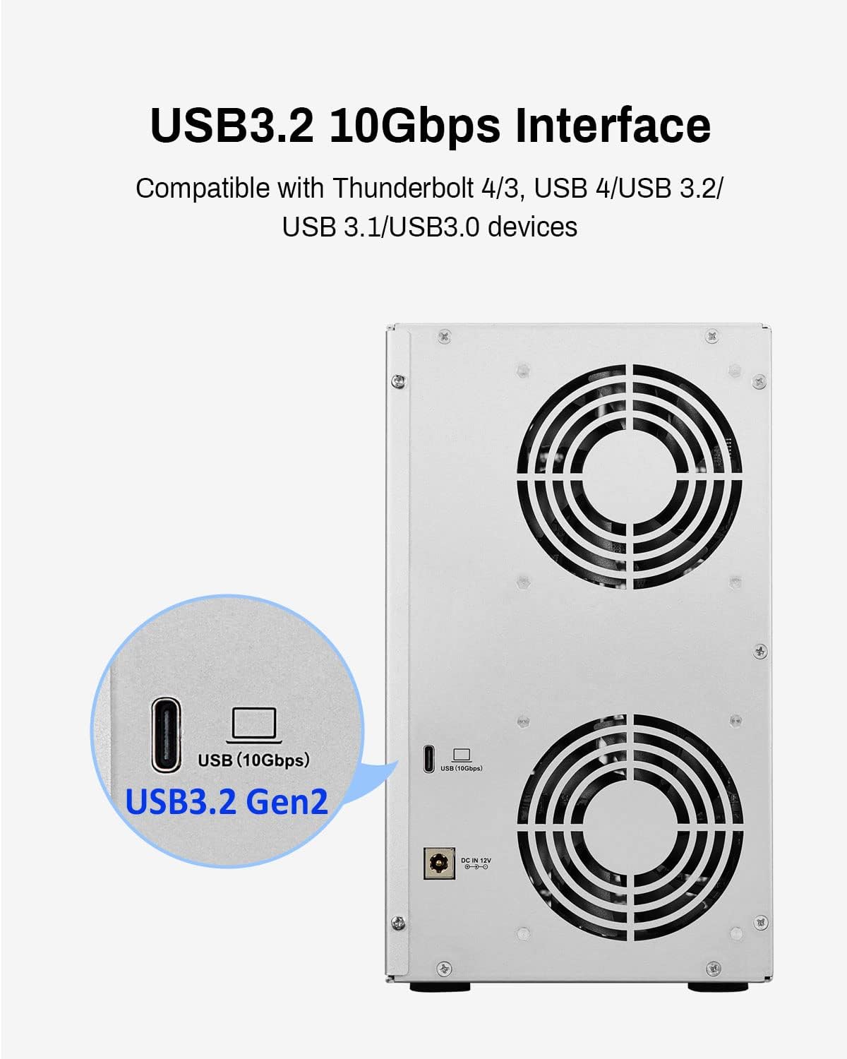 TERRAMASTER D6-320 Carcasa de Disco Duro Externo - USB 3.2 Gen2 10G...