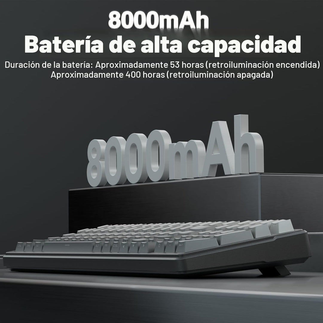 AULA Teclado mecánico inalámbrico F99, estructura de junta teclado...