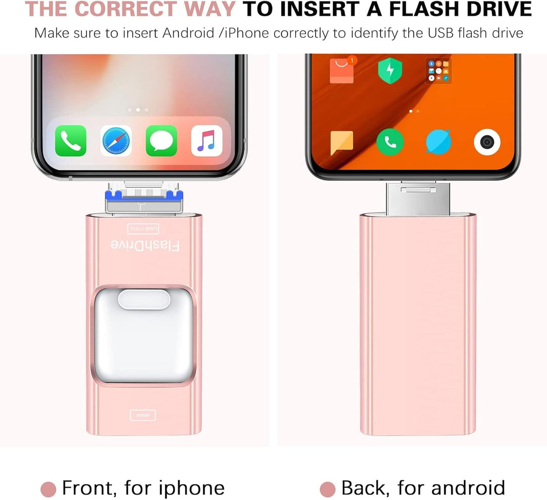 Unidad flash para iPhone 512GB, 4 en 1 memoria USB tipo C, memoria...