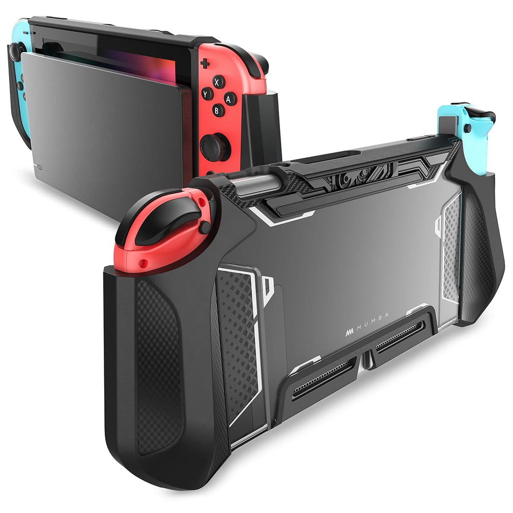 Mumba Funda acoplable compatible con Nintendo Switch 1 (versión 2017), [Blade Series] Funda protectora de TPU con diseño ergonómico y agarre cómodo, accesorios para Switch (negro)
