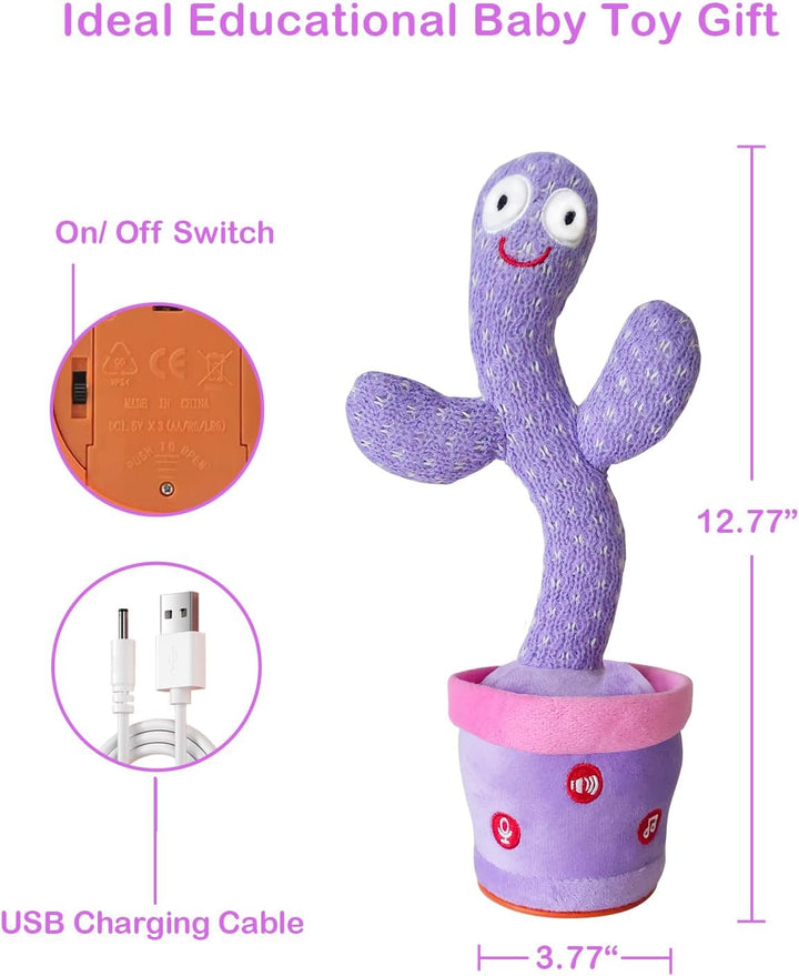 Vitosup Juguetes recargables para bebés, juguete de cactus que habl...