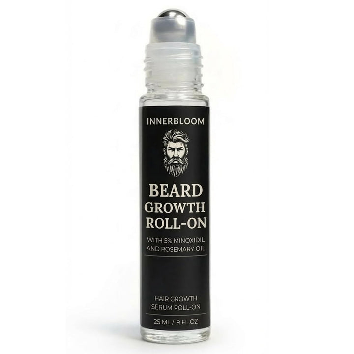 Innerbloom Minoxidil - Rodillo de crecimiento de barba con aceite d...