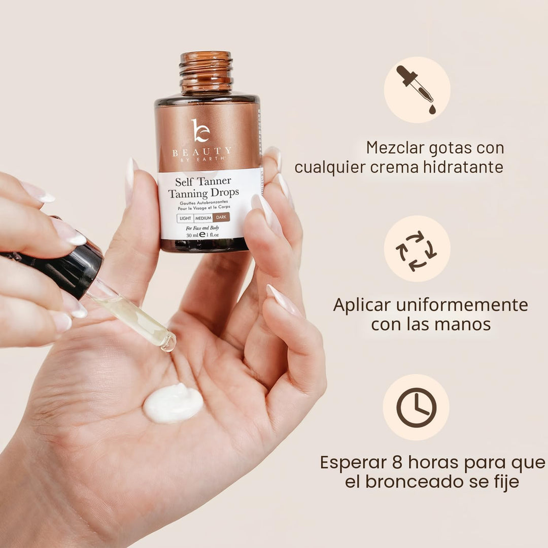 Gotas Autobronceadoras para la Cara - Fabricadas en EE.UU. con Ingr...