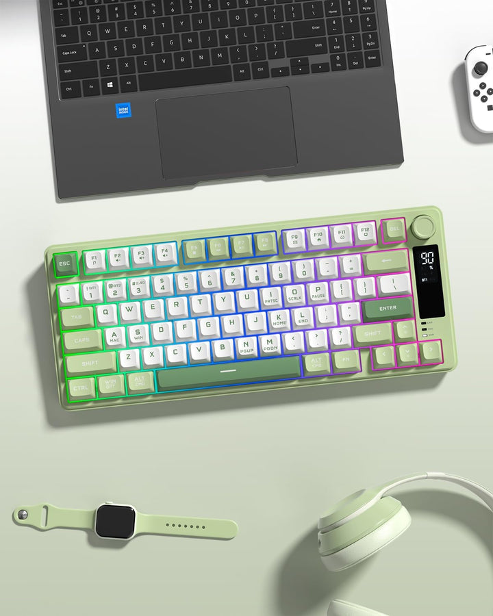 Womier DK75 75% Wireless Gaming Keyboard, RGB Backlit Creamy Keyboa...