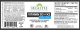HAIOTB D3+K2: Vitamina D3 7500 UI (188mcg) + K2 200 mcg- 60 Cápsulas