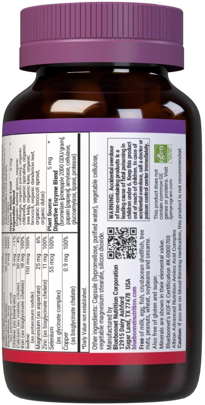 BlueBonnet Nutrition Ladies One Vegetal Capsule, Whole Food Multipl...