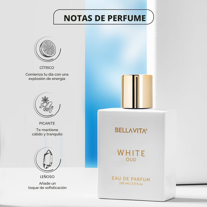 Bellavita Luxury White Oud Eau de Parfum | 3.4 fl oz (3.4 onzas líq...