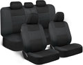BDK PolyPro - Juego completo de fundas de asiento de auto en carbón invertido, fundas para asiento delantero y trasero divididos para autos, fácil de instalar, juego de fundas para asientos de auto y